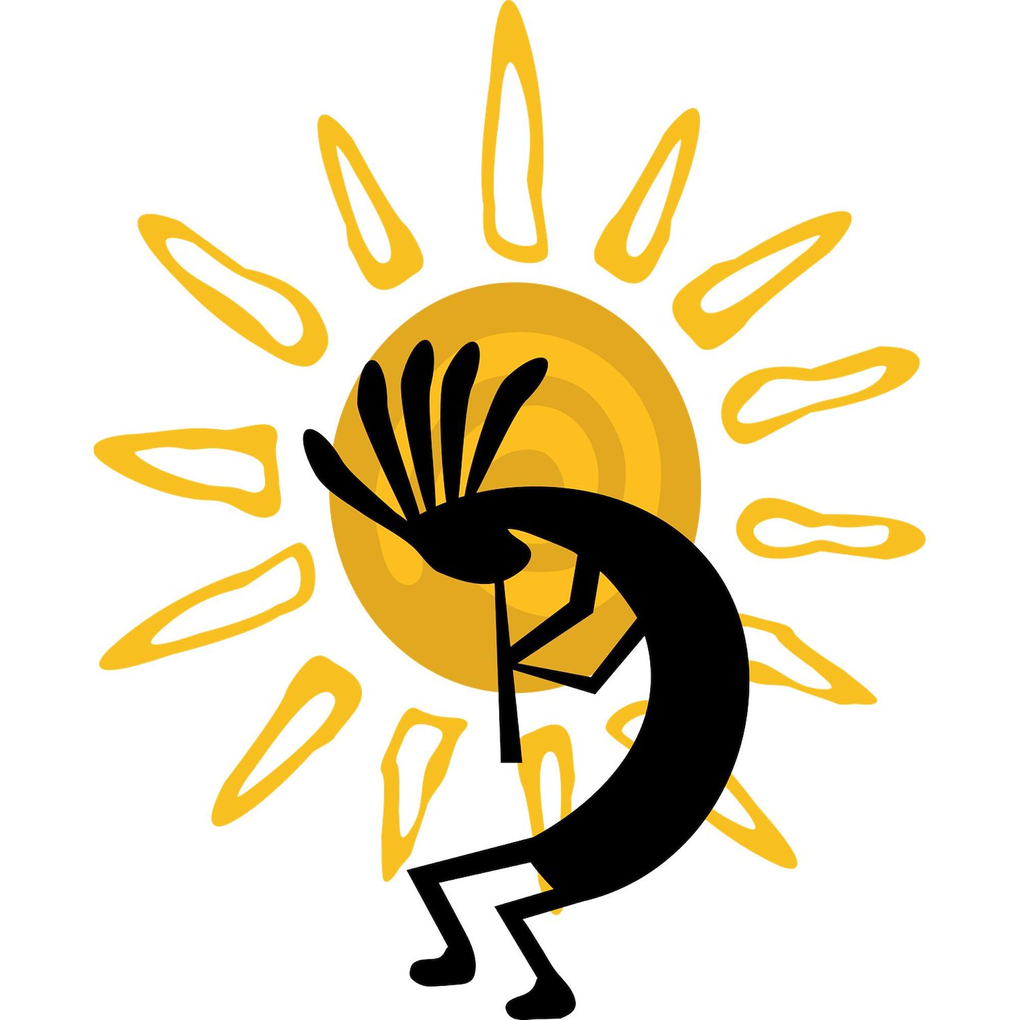 Hopi Kokopelli Gold Oval Sticker - Waterproof Vinyl Decal for Cars, Laptops & Windows - Native American Art Bumper Sticker for Outdoor Enthusiasts & Travelers