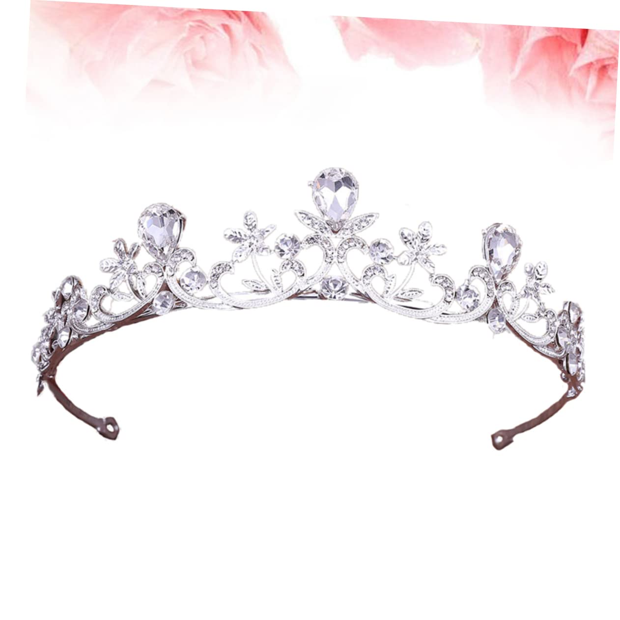 Sparkling Rhinestone Crown Set - 3PCS Wedding Bridal Tiara, Princess Headband for Birthday, Prom & Special Events - Crystal Queen Tiara, Hair Accessories for Kids, Brides & Women (White) - Perfect for Weddings, Parties, Pageants & Photo Shoots