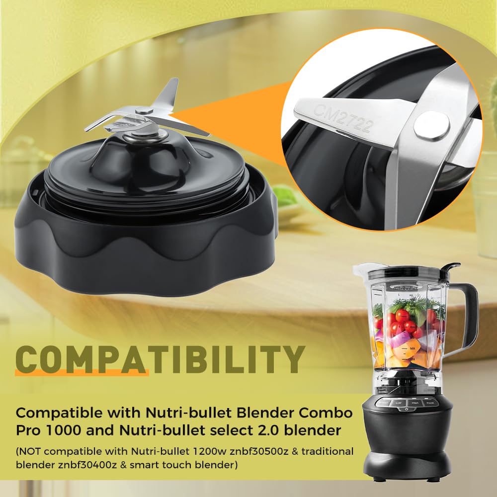Yetaha Blender Extractor Cross Blade Replacement - Compatible with NutriBullet 1200W/Pro 1000/Select 2.0 Blenders - Durable Stainless Steel Blender Parts for Smoothies, Juices & Food Prep