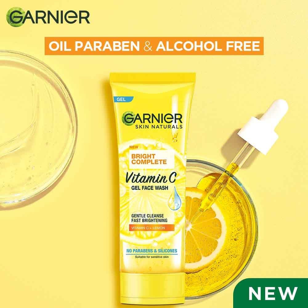 Garnier Bright Complete Vitamin C Face Serum 15ml + UV Serum Cream 23g + Vitamin C Gel Facewash 50g - 3-Piece Skincare Set for Glowing Skin (88g) | Brightening, Sun Protection & Cleansing Routine for Day & Night Use