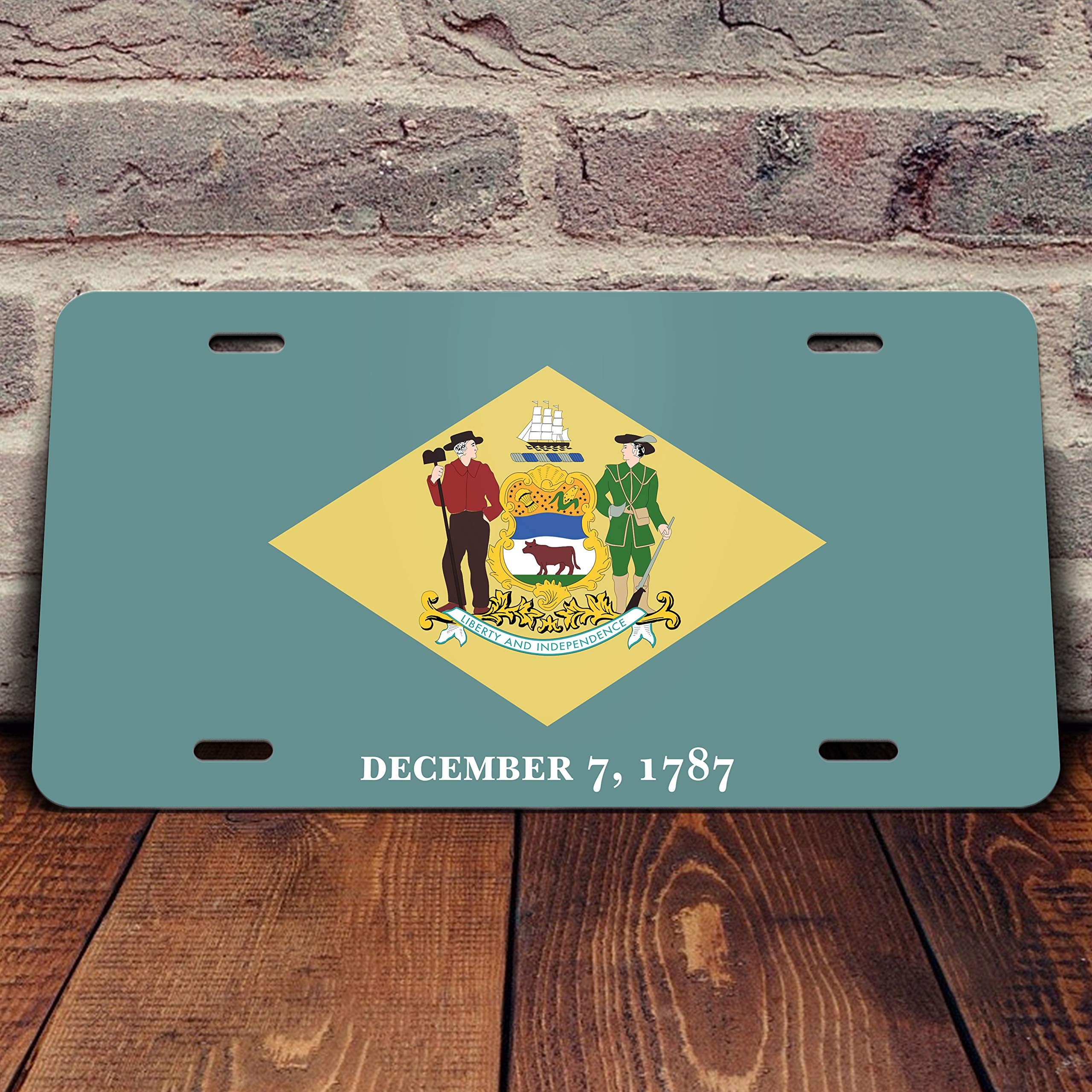 Delaware State Flag UV Printed Vanity Front License Plate - Durable & Customizable for Cars, Trucks, Motorcycles - Perfect for State Pride & Personalization