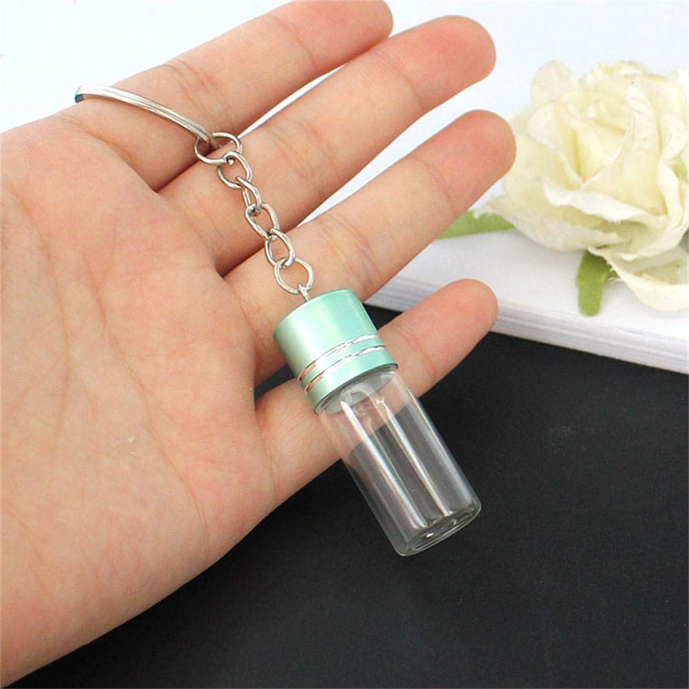 4PCS Glass Bottle Pendant Keychain - Essential Oil Diffuser, Memorial Urn Jewelry, Secret Wish Keeper - Perfect for Aromatherapy, Keepsakes & Remembrance Gifts