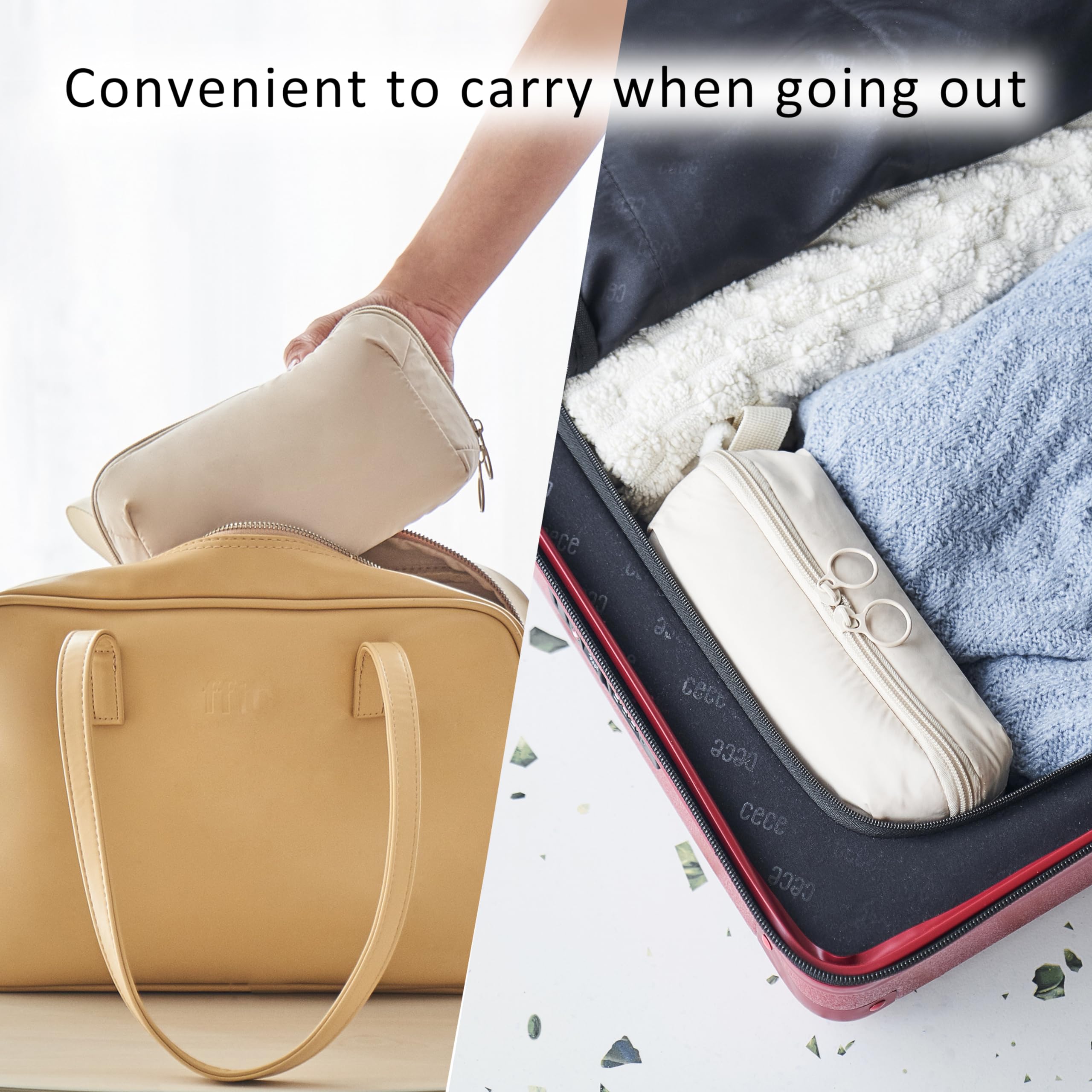 Lightweight Travel Makeup Bag for Women - Medium Cloth Cosmetic Organizer with Double Zipper & Multiple Compartments | Perfect for Vacation, Gym, and Daily Essentials Storage