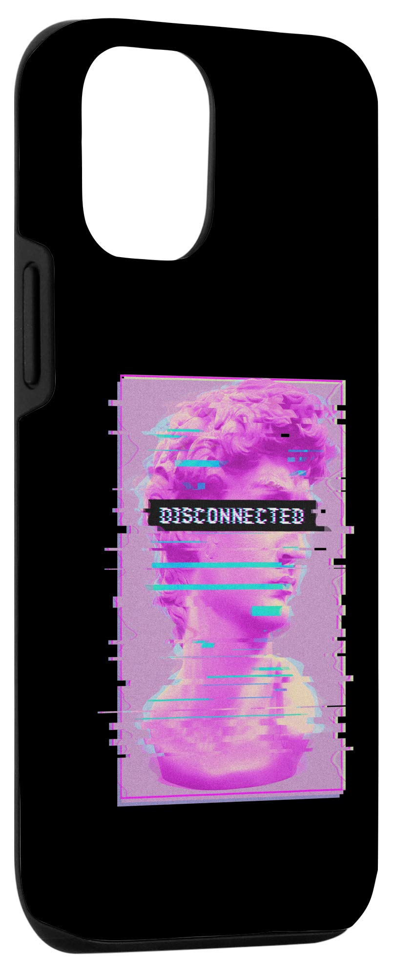 iPhone 12/12 Pro Glitch Art Phone Case - David Statue Disconnected Design, Anti-Social Aesthetic Protective Cover for Trendy Tech Accessories | Perfect for Streetwear Fashion & Artistic Expression