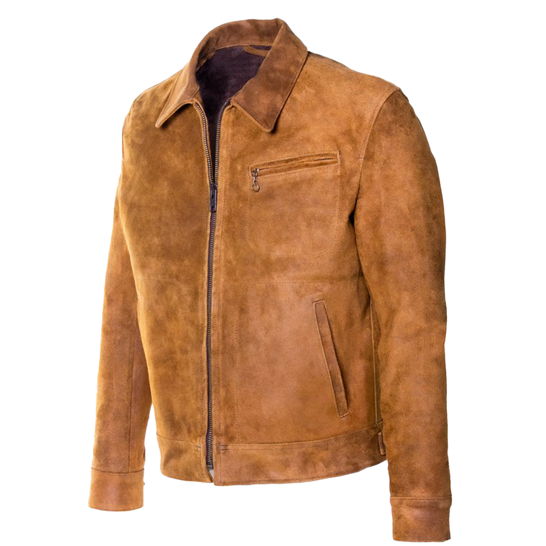 Schott NYC 370 Duke Men's Unlined Rough Out Suede Jacket - Vintage Biker Style for Casual Wear & Motorcycle Riding