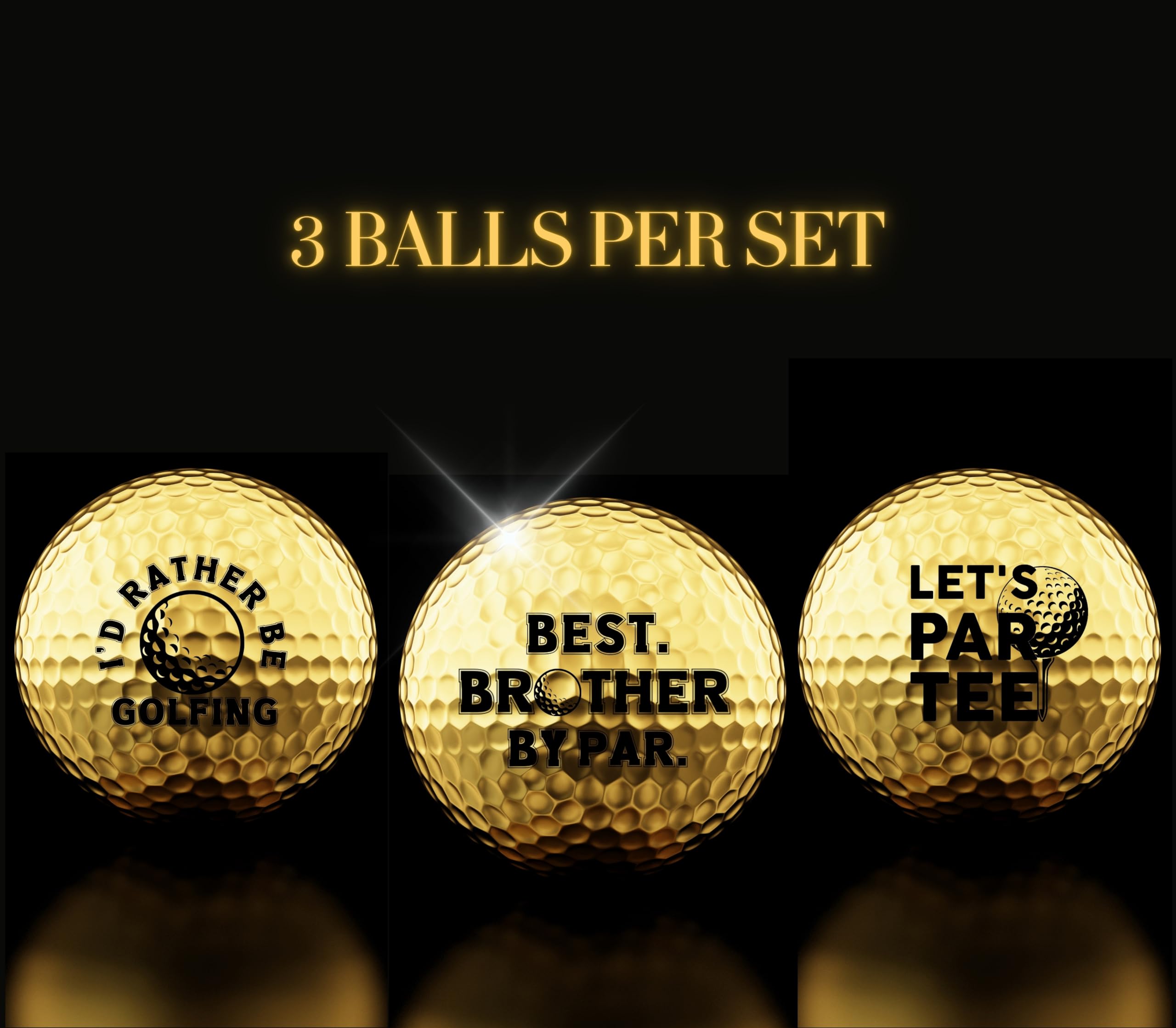 Premium Colored Golf Balls - Unique Golf Gifts for Men, Birthday & Christmas Presents for Golf Lovers - Perfect for Driving Range Practice & Course Play (Gold)