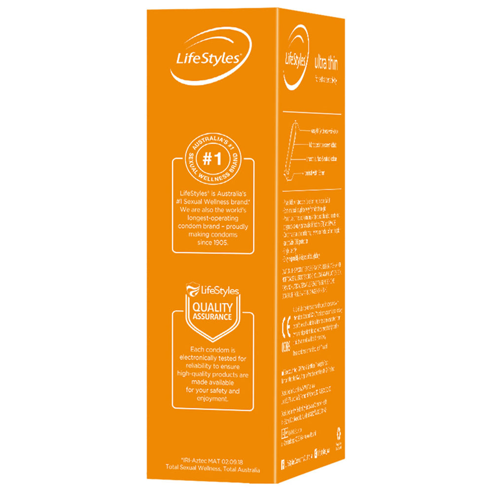 Ansell LifeStyles Ultra Thin Latex Condoms - Premium Protection for Safe Intimacy | Sensitive Feel for Maximum Pleasure | Perfect for Couples & Safe Dating