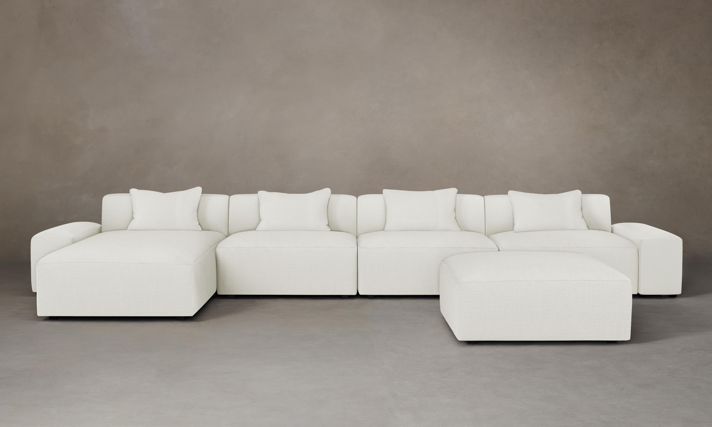 Breuer Modular Sectional Sofa - Performance Linen Weave Fabric - Modern Living Room Furniture for Home & Office Comfort