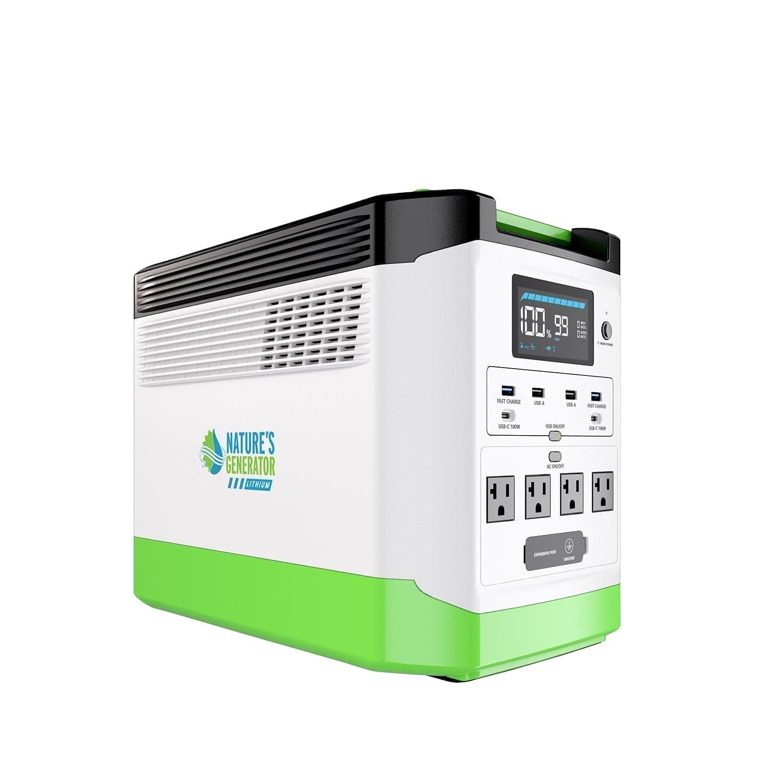 Refurbished Nature's Generator Lithium 1800 - Portable Solar Power Station for Camping, RV & Emergency Backup (Renewed)