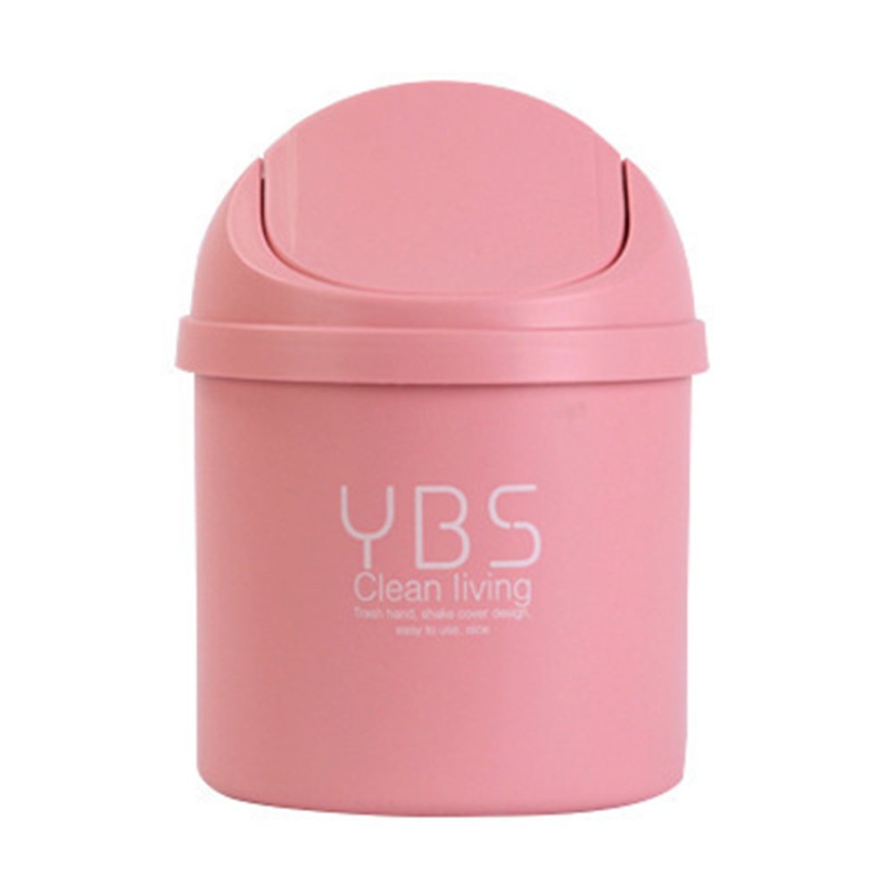 Durable Household Kitchen Trash Can with Lid - Creative Mini Desktop Garbage Bin for Kitchen, Living Room & Office - Pink Small Waste Basket | Perfect for Home, Office & Dorm Organization