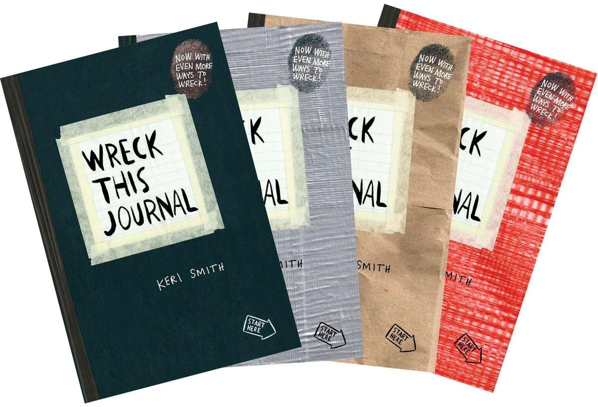 Wreck This Journal (4 Volume Set) - Creative Destruction Notebook for Stress Relief, Art Therapy & Self-Expression - Perfect for Teens, Adults & Artists