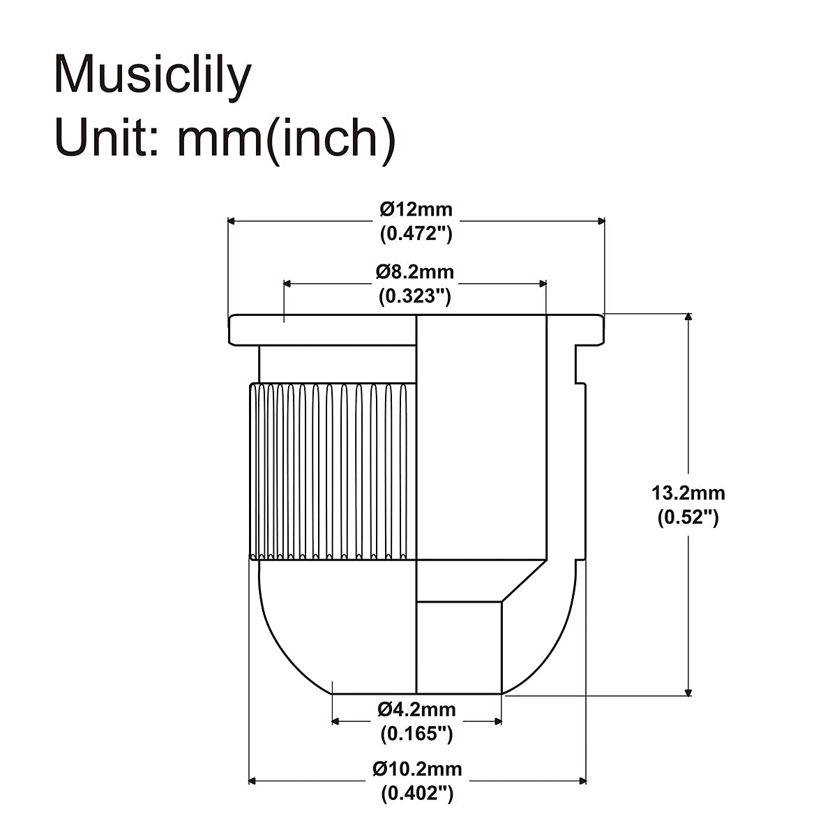 Musiclily Pro 13.2mm Steel Bass String Ferrules - Nickel String Through Body Ferrules for 4/5 String Electric Bass (Set of 5) - Perfect for Guitar Repair & Bass Upgrades