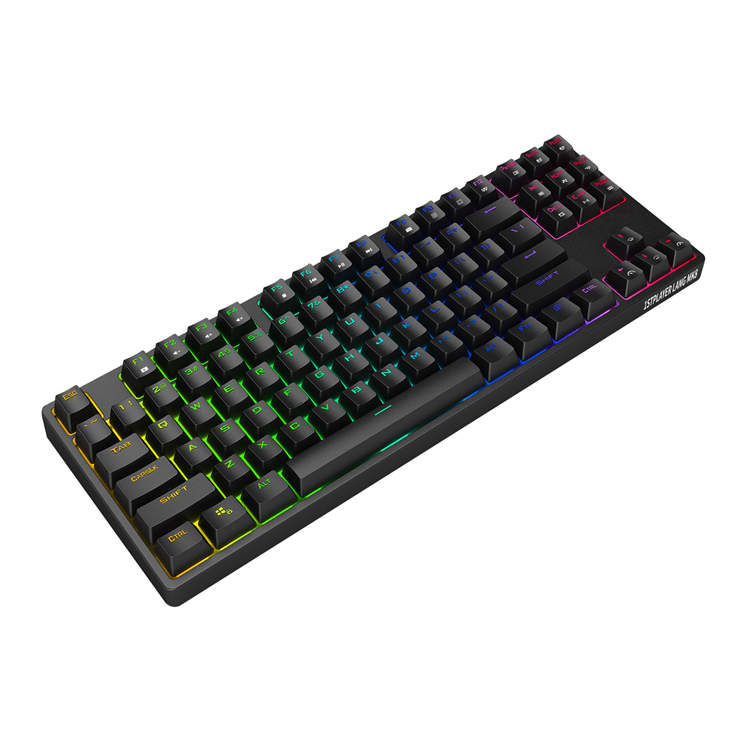 1st Player Lang MK8 RGB LED Backlit Mechanical Gaming Keyboard - Wired USB Mechanical Keyboard with Customizable RGB Lighting for PC Gamers - Perfect for FPS, MOBA, and Typing Enthusiasts