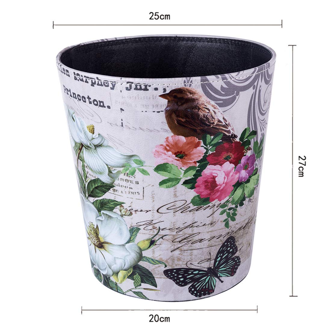 Lingxuinfo Scakbyer Small PU Leather Trash Can - Decorative Waste Basket for Kitchen, Bathroom, Bedroom & Office - Perfect for Home, Office & Hotel Use