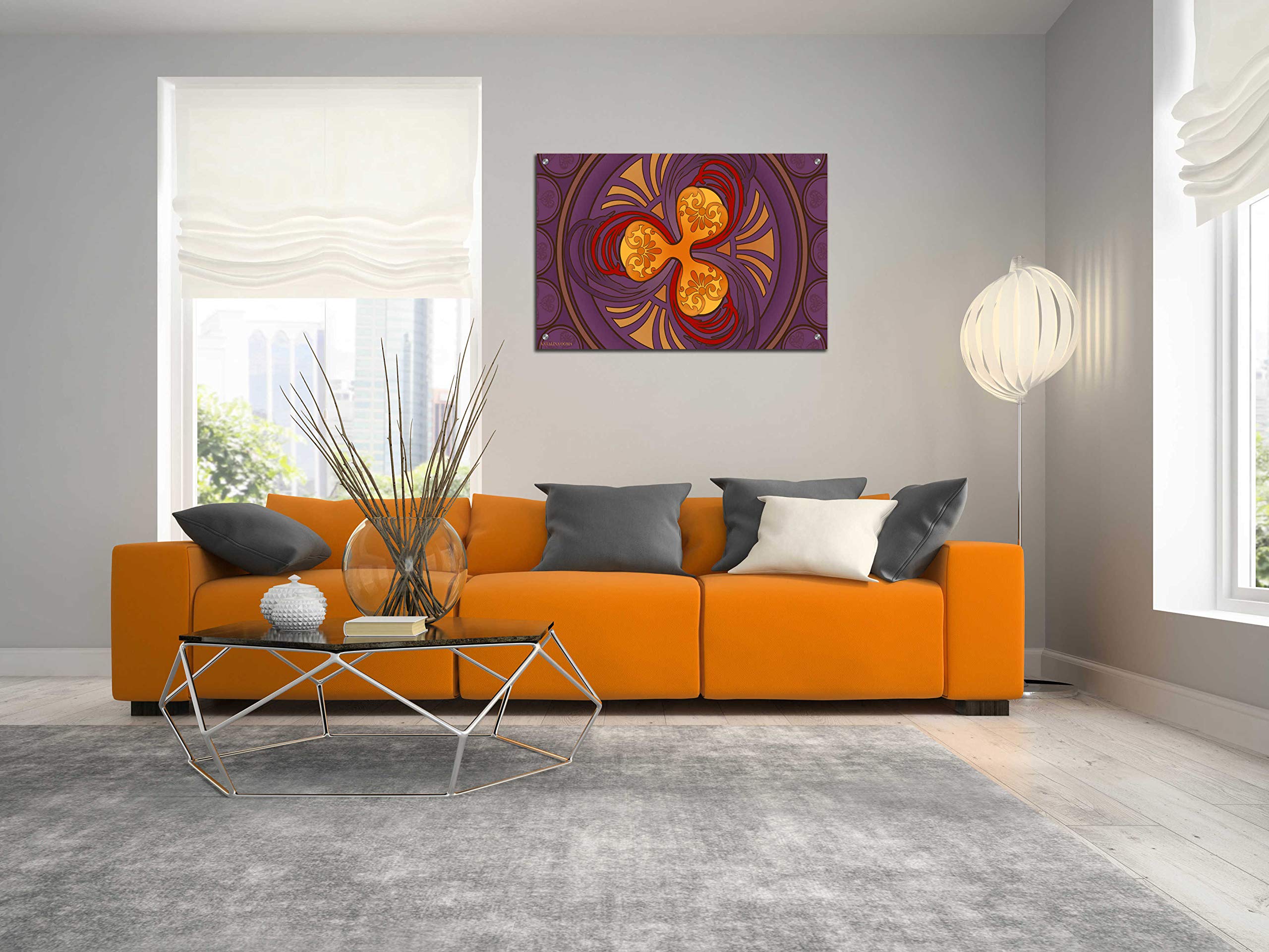 Epic Art Nouveau Ripple Crypto Wall Art by Katalina - 36x24 Inch Acrylic Glass Painting - Modern Home & Office Decor for Living Room, Bedroom, or Gallery Display