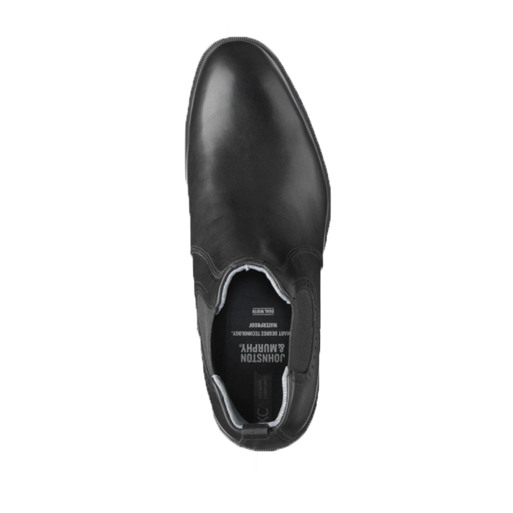 Johnston & Murphy Men's XC4 Maddox Chelsea Boots - Waterproof Black Leather Ankle Boots for Men | Comfortable Slip-On Dress Shoes for Work, Office & Casual Outings