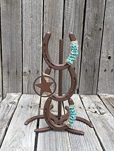 Sturdy Horseshoe Paper Towel Holder - Rustic Farmhouse Kitchen Decor for Countertop or Wall Mount - Perfect for Kitchen, Bathroom, or RV Use