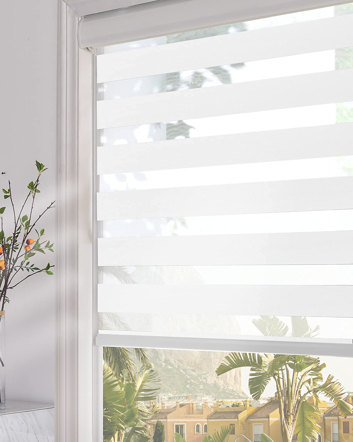 Persilux Zebra Blinds Dual Layer Roller Window Shades - 34