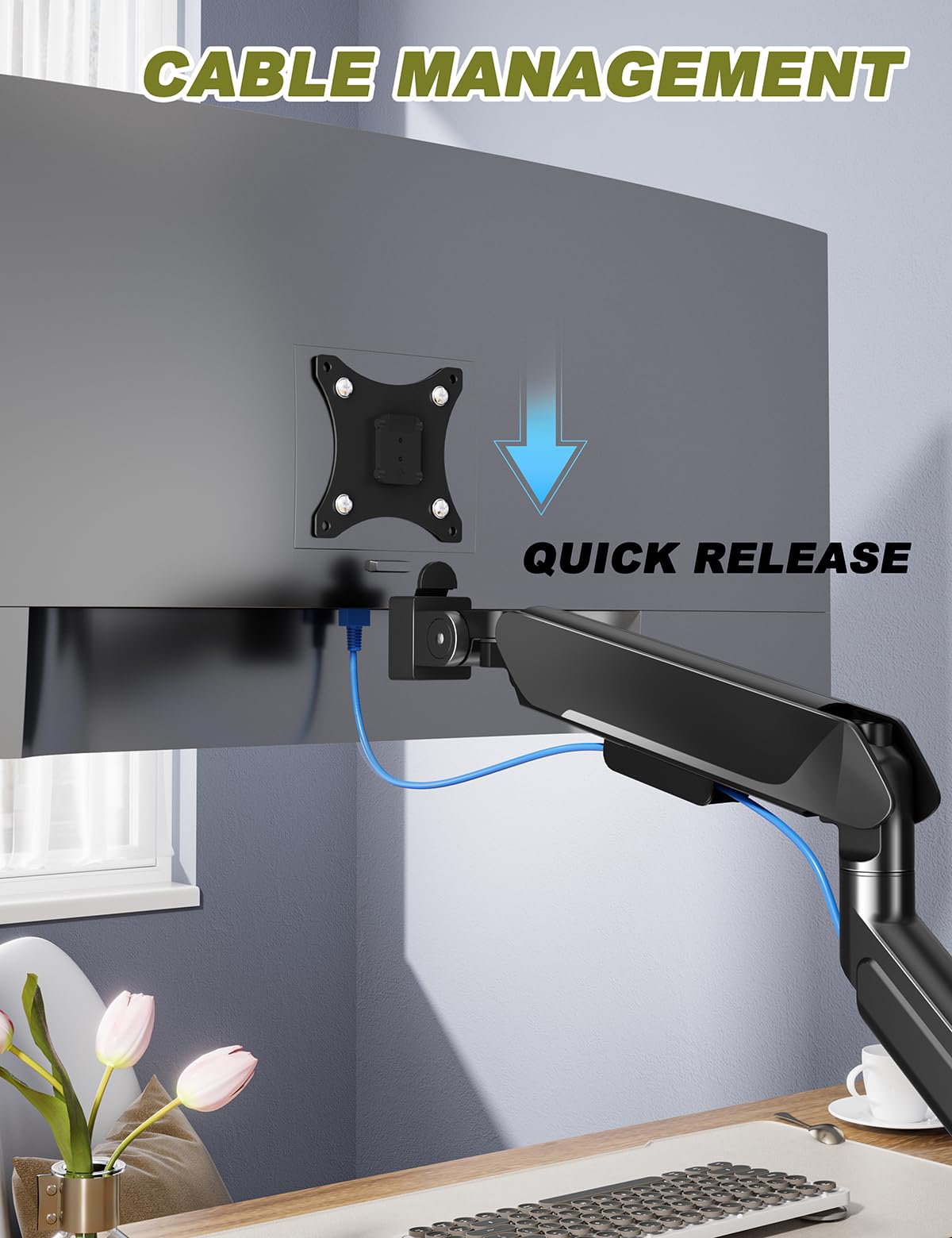 Heavy Duty Single Monitor Arm Stand for 17-42