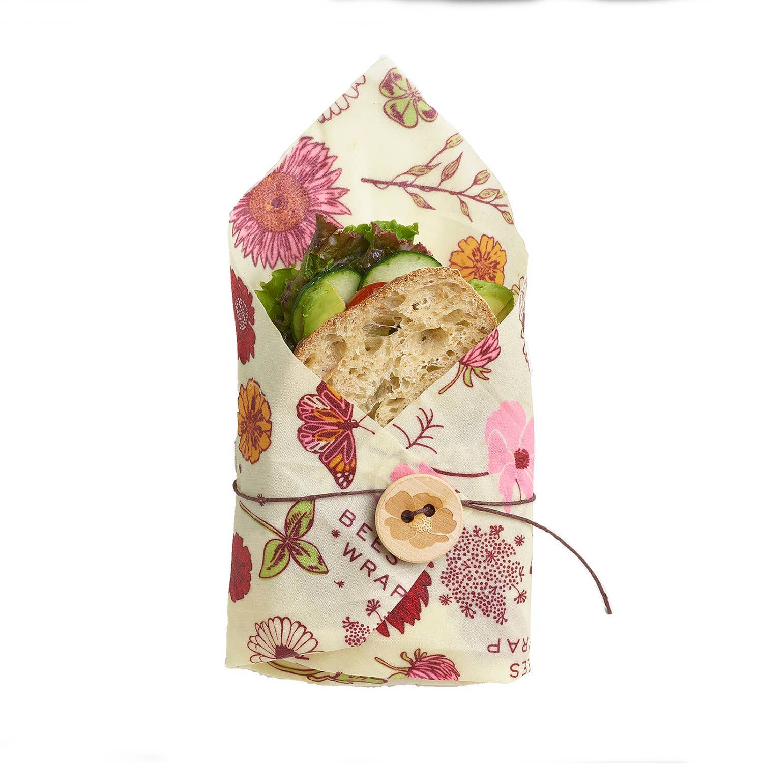 Eco-Friendly Bee's Wrap Meadow Magic Sandwich Wrap - Plant-Based, Reusable Food Storage for Picnics, Lunches & Sustainable Living