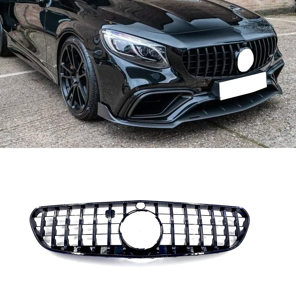 Mercedes-Benz S-Class Coupe W217 C217 GT R Style Front Grille Grill - Black ABS Replacement for 2018-2021 Models | Aggressive Sporty Look | Perfect for Car Upgrades & Customization