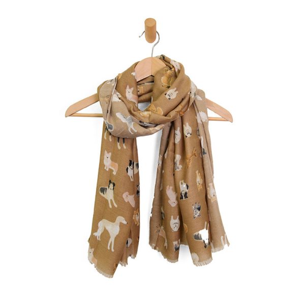 Mixed Dogs Tan Scarf - Soft & Stylish Pet Fashion Accessory for Small & Medium Dogs - Perfect for Winter Walks & Outdoor Adventures