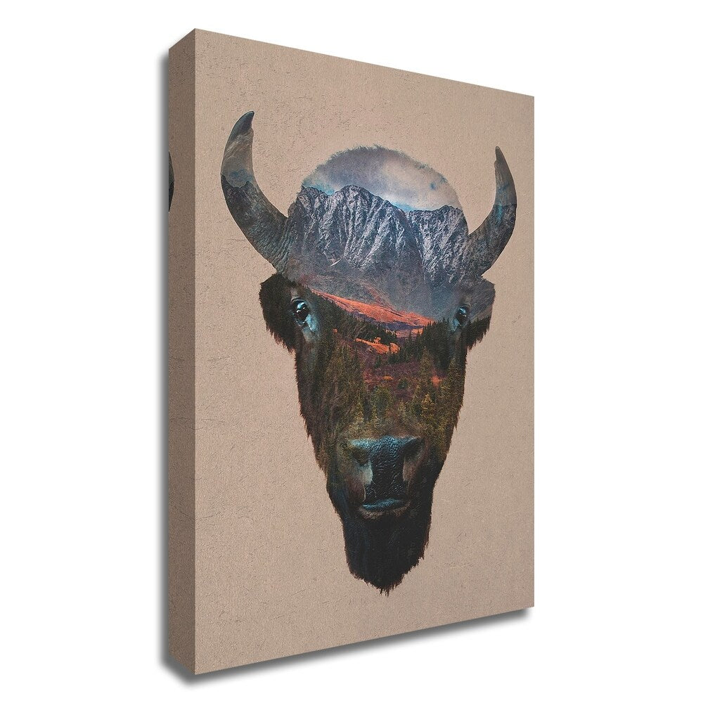 Bison Peak by Davies Babies - Premium Canvas Wall Art Print, Ready to Hang - Perfect for Living Room, Bedroom & Office Decor