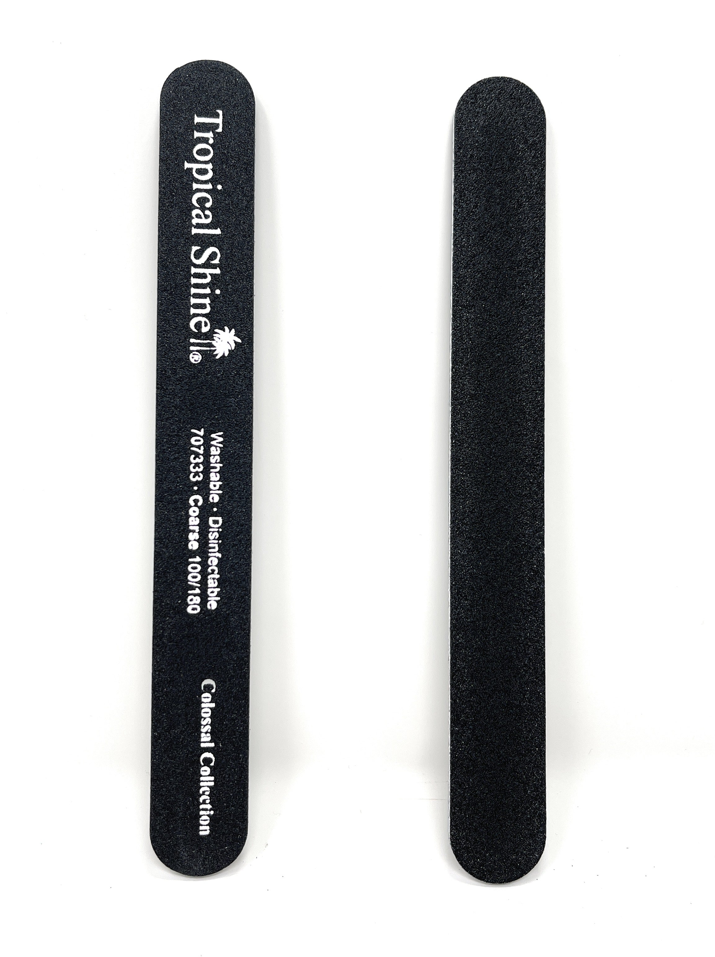 Tropical Shine Colossal Nail File - 100/180 Grits Coarse & Medium Dual Sided Emery Boards with Cushion Grip - Professional Salon Quality (3-Pack) - Perfect for Manicures, Pedicures & At-Home Nail Care