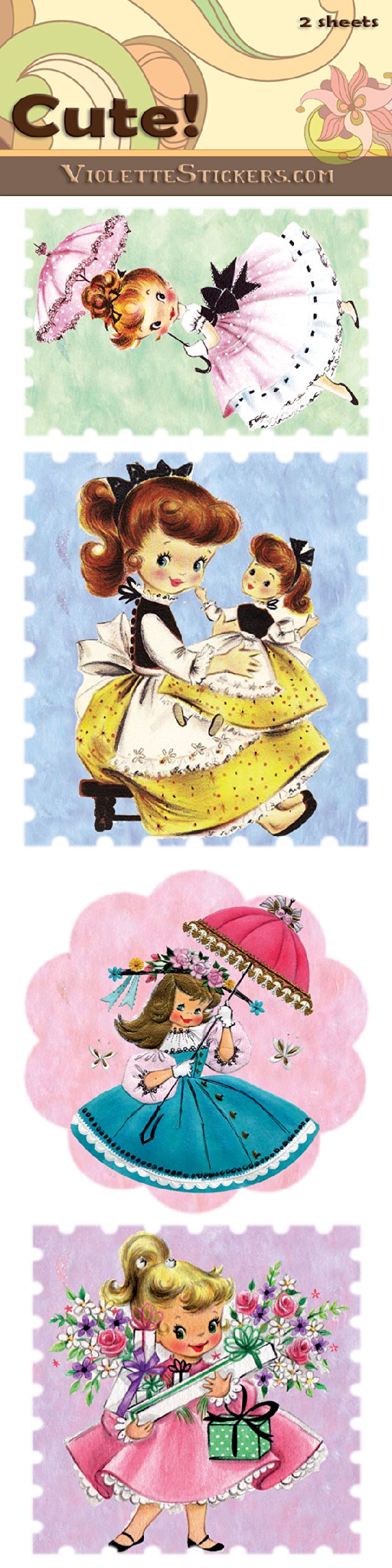 Adorable Girl Stamps & Stickers Set - Perfect for Scrapbooking, Journaling, DIY Crafts & Kids' Activities