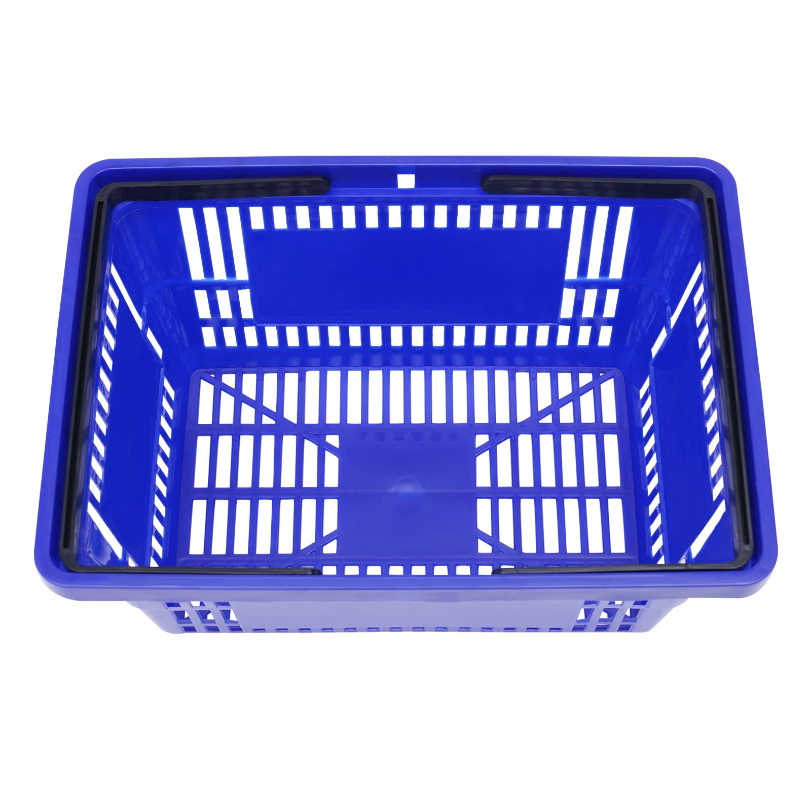 12-Pack Stackable Plastic Shopping Baskets - 18L Capacity, Blue - Durable Fruit & Vegetable Storage Bins for Supermarkets, Retail Stores, Bookshops - Perfect for Grocery Shopping, Home Organization & Commercial Use