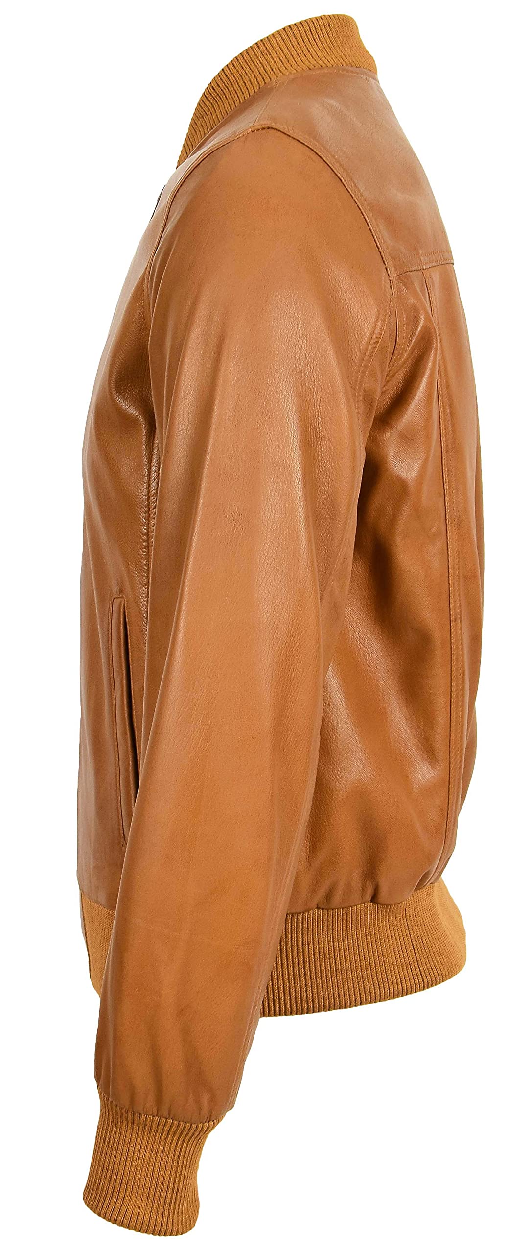 Men's Genuine Leather Bomber Jacket MA-1 Varsity Style Ryan - Classic Aviator Flight Jacket for Casual Wear & Motorcycle Riding