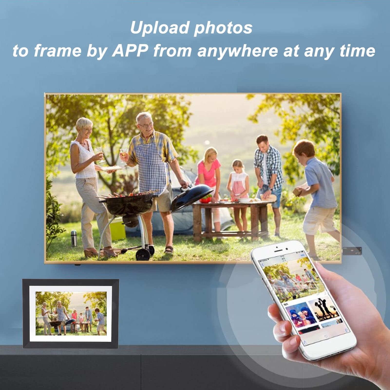 11.7 Inch WiFi Digital Picture Frame with IPS HD Touch Screen - Smart Cloud Photo Frame for Remote Sharing via App - Perfect Gift for Mom, Family & Friends (British Plugs) - Display Memories in Living Room, Bedroom or Office