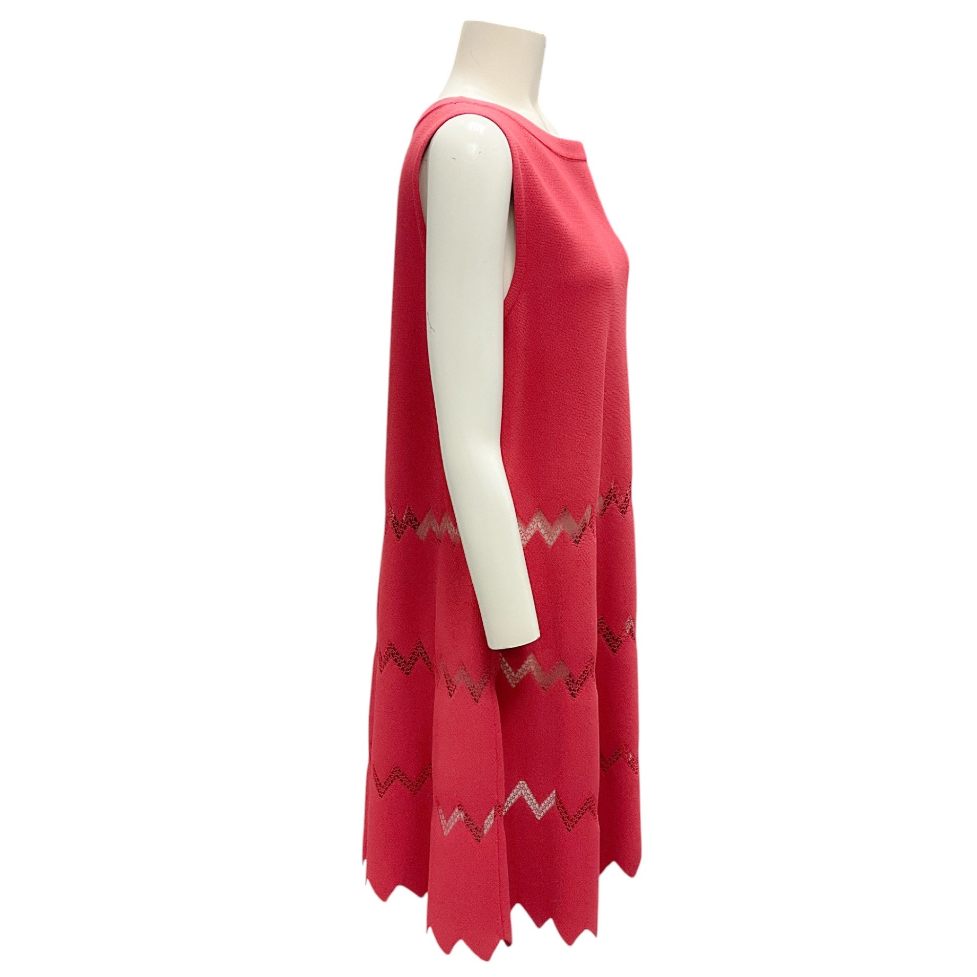 Alaia Pink Sleeveless Zig Zag Knit Dress for Women | Summer Party Cocktail Dress | Perfect for Beach Vacations, Date Nights & Special Occasions