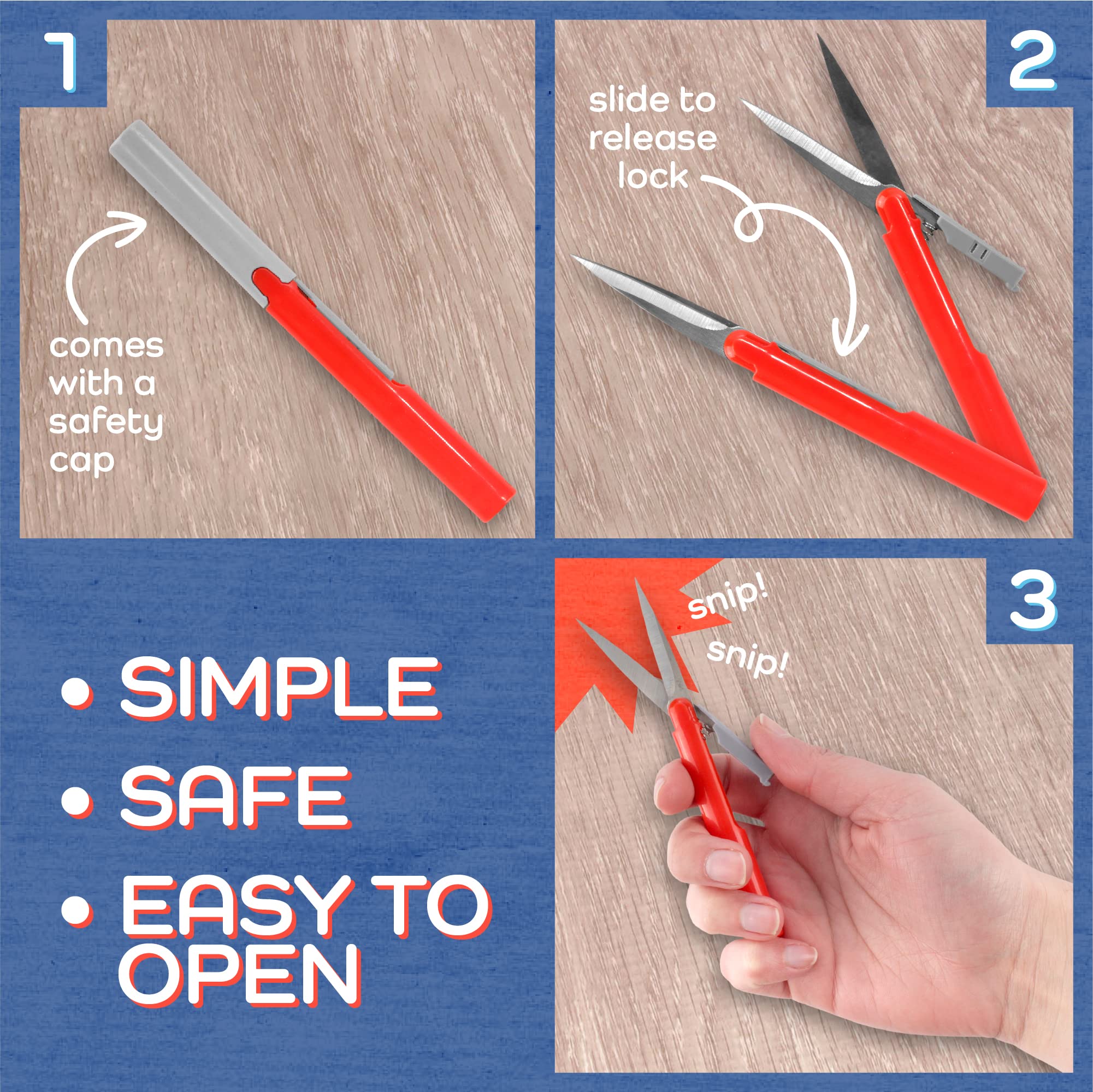 JubileeYarn Penblade Pen-Style Portable Travel Scissors - 10 Pack Charcoal - Compact & Lightweight for Knitting, Sewing, Crafts & Office Use
