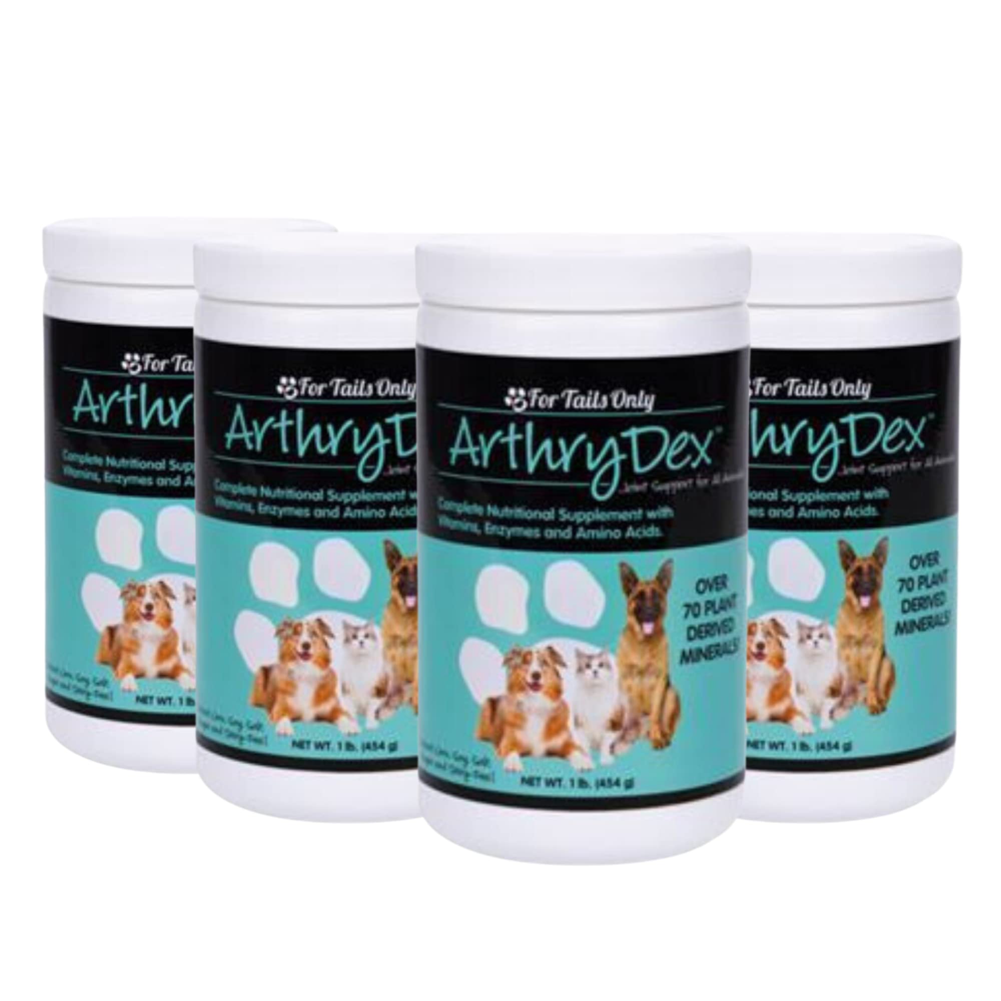 Youngevity Arthrydex Complete Nutritional Supplement for Pets - Vitamins, Probiotics & Enzymes for Healthy Bones & Joints | 1 lb Canister (Pack of 4) | Ideal for Senior Dogs & Cats with Joint Discomfort