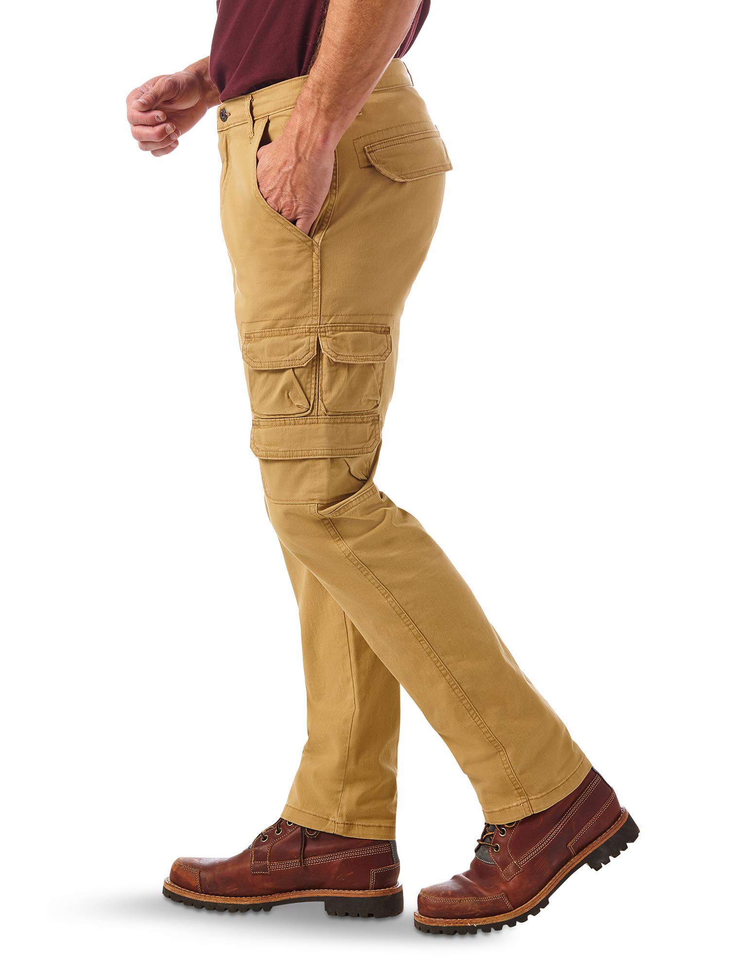 Wrangler Authentics Men's Regular Tapered Cargo Pants - Durable Work & Outdoor Pants for Hiking, Camping & Casual Wear
