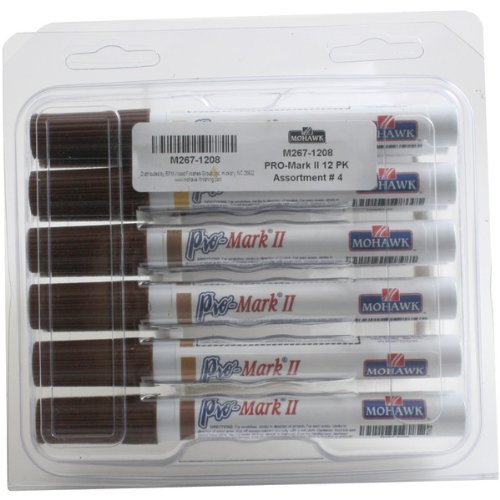 Pro-Mark Touch-Up Markers, 12 Pack - Wood & Furniture Repair Markers for Scratches, Dings & Flaws - Ideal for DIY Home Restoration & Car Interior Repair