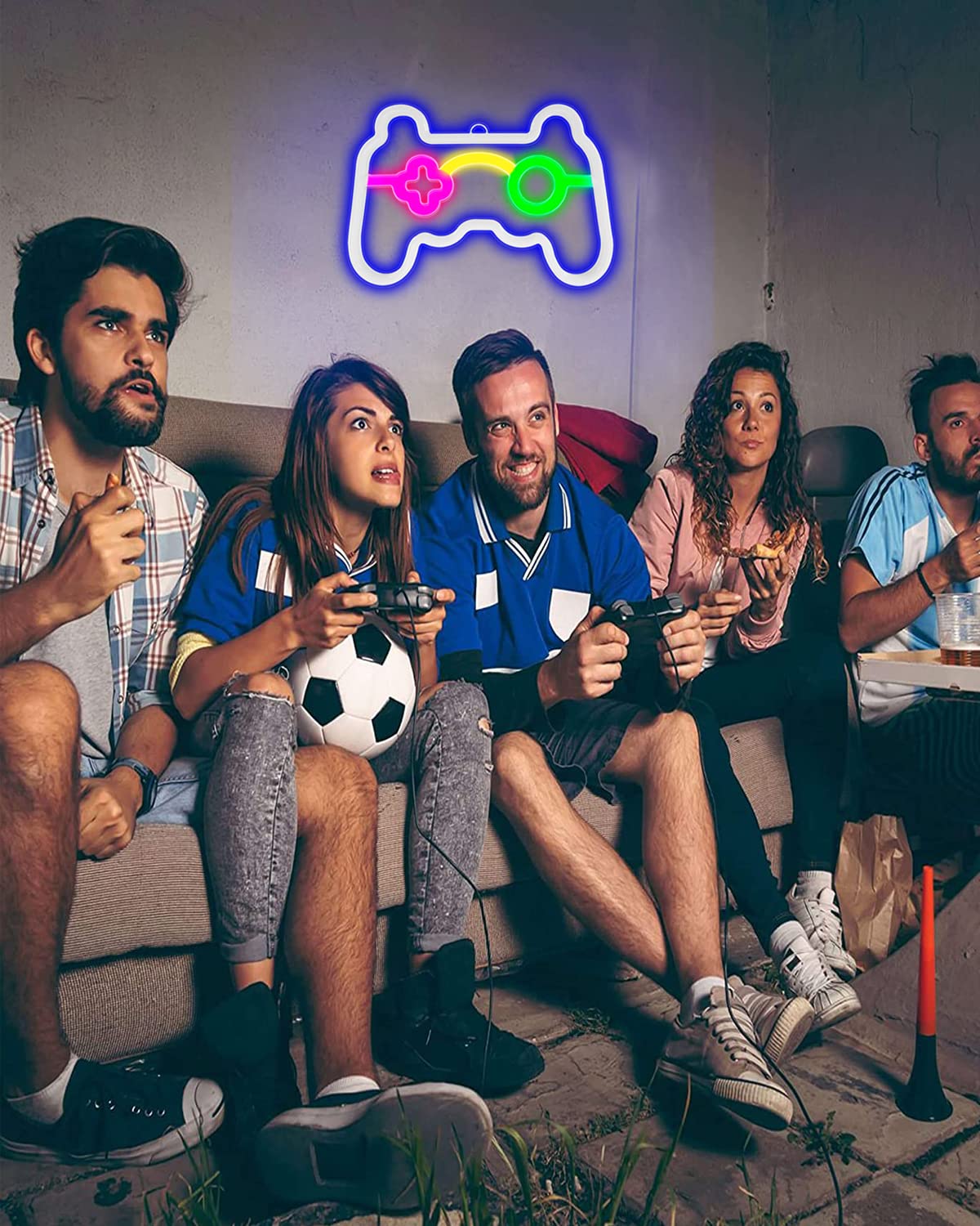 Neon Gamepad Wall Light - Gaming Room Decor for Teens | Bedroom & Game Room Lighting