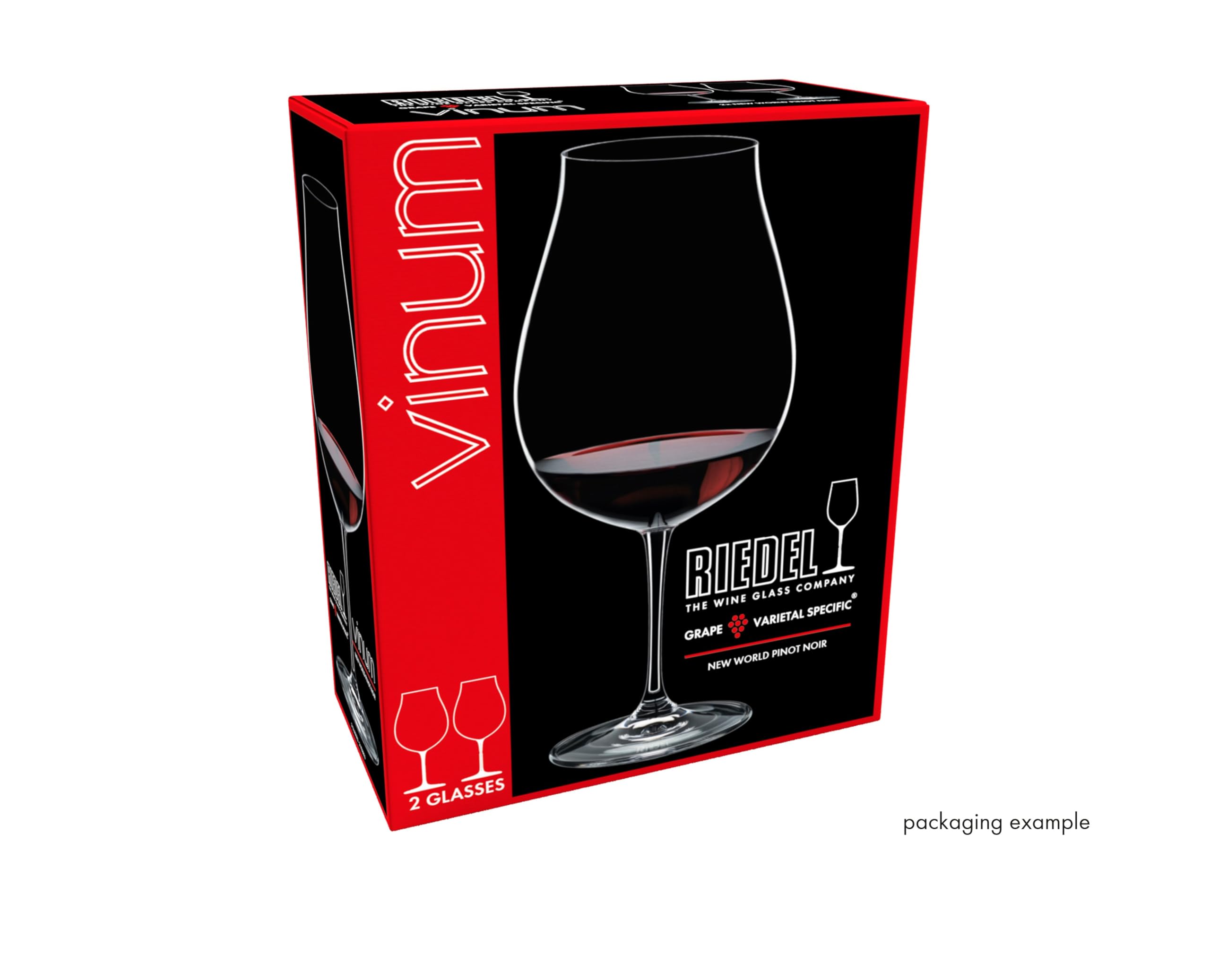Riedel Vinum New World Pinot Noir Wine Glasses (Set of 2) - Premium Crystal Wine Glasses for Red Wine Tasting, Dinner Parties & Gift Giving