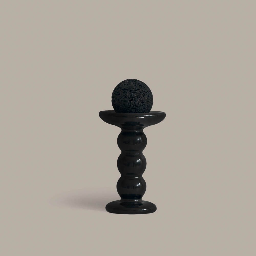 Premium BLACK BLAZE Halo Lava Rock Diffuser Set - Vetiver & Fig Essential Oil Diffuser for Home Aromatherapy | Perfect for Bedroom, Office & Yoga Studio Relaxation