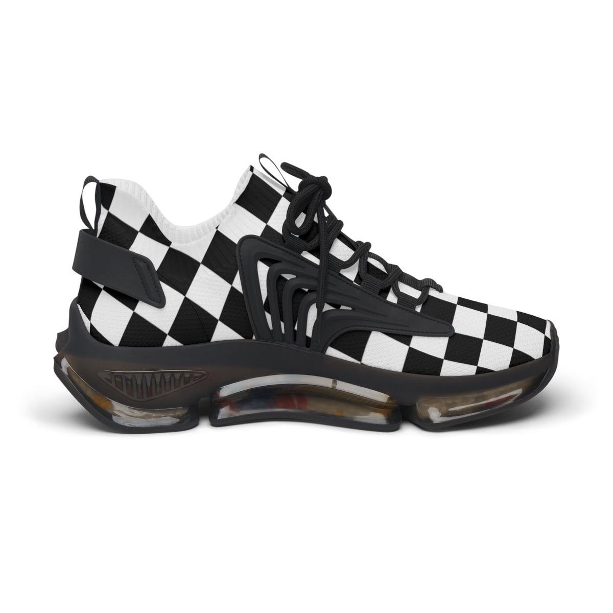 Women's Breathable Mesh Running Sneakers with Checkered Print & Shock-Absorbing Soles - Lightweight Gym Shoes for Jogging, Workouts & Casual Wear