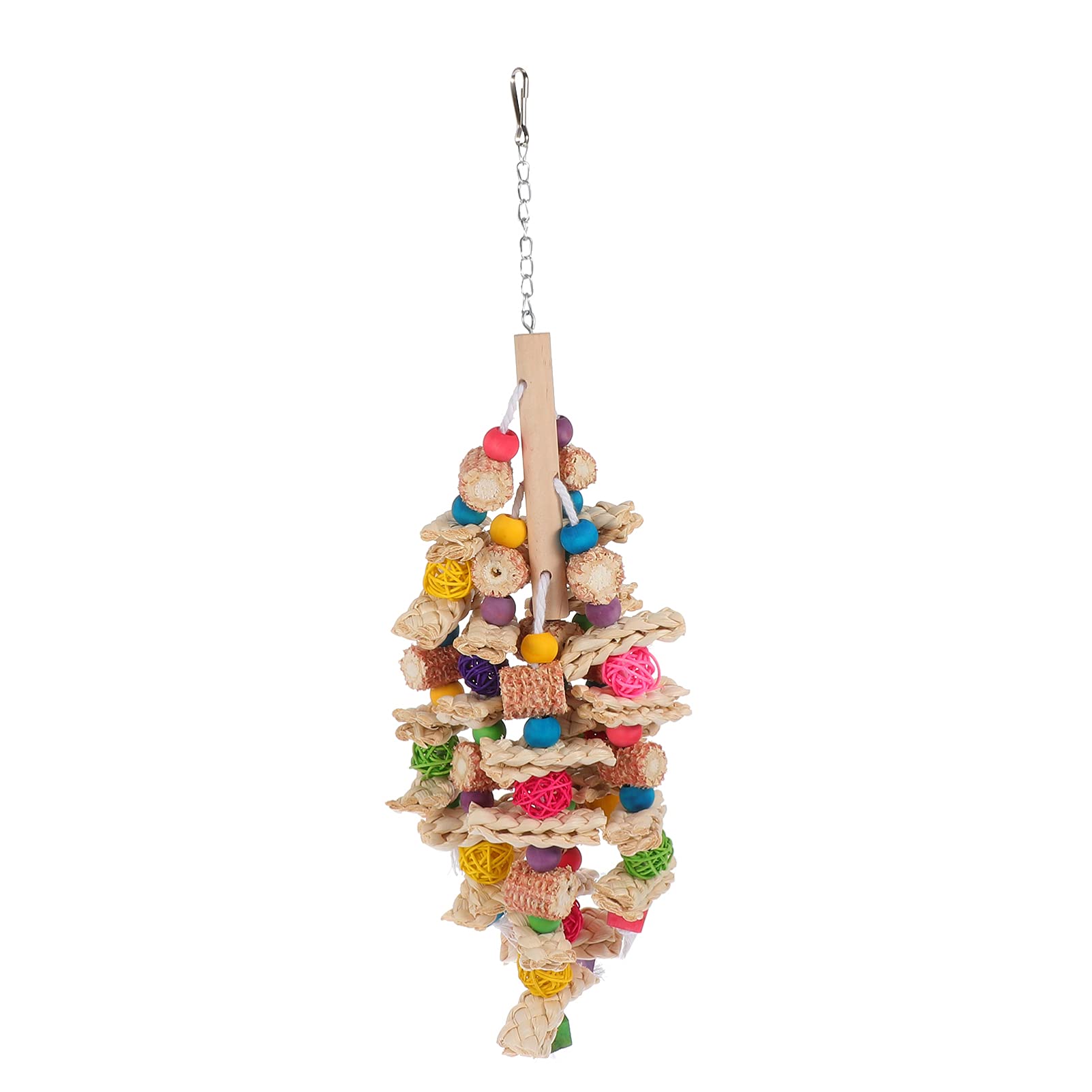 Balacoo 1pc Colorful Parrot Toy - Safe Chewing Swing with Rattan Balls | Cage Accessory for Training & Play | Durable Bird Toy for Parakeets, Cockatiels & Conures | Perfect for Cage Enrichment & Mental Stimulation