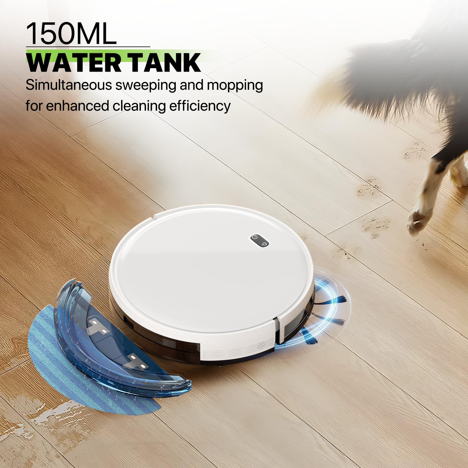 Magshion Robot Vacuum Mop Combo, 2800Pa Wi-Fi, Self-Charging - Perfect for Hard Floors & Carpets