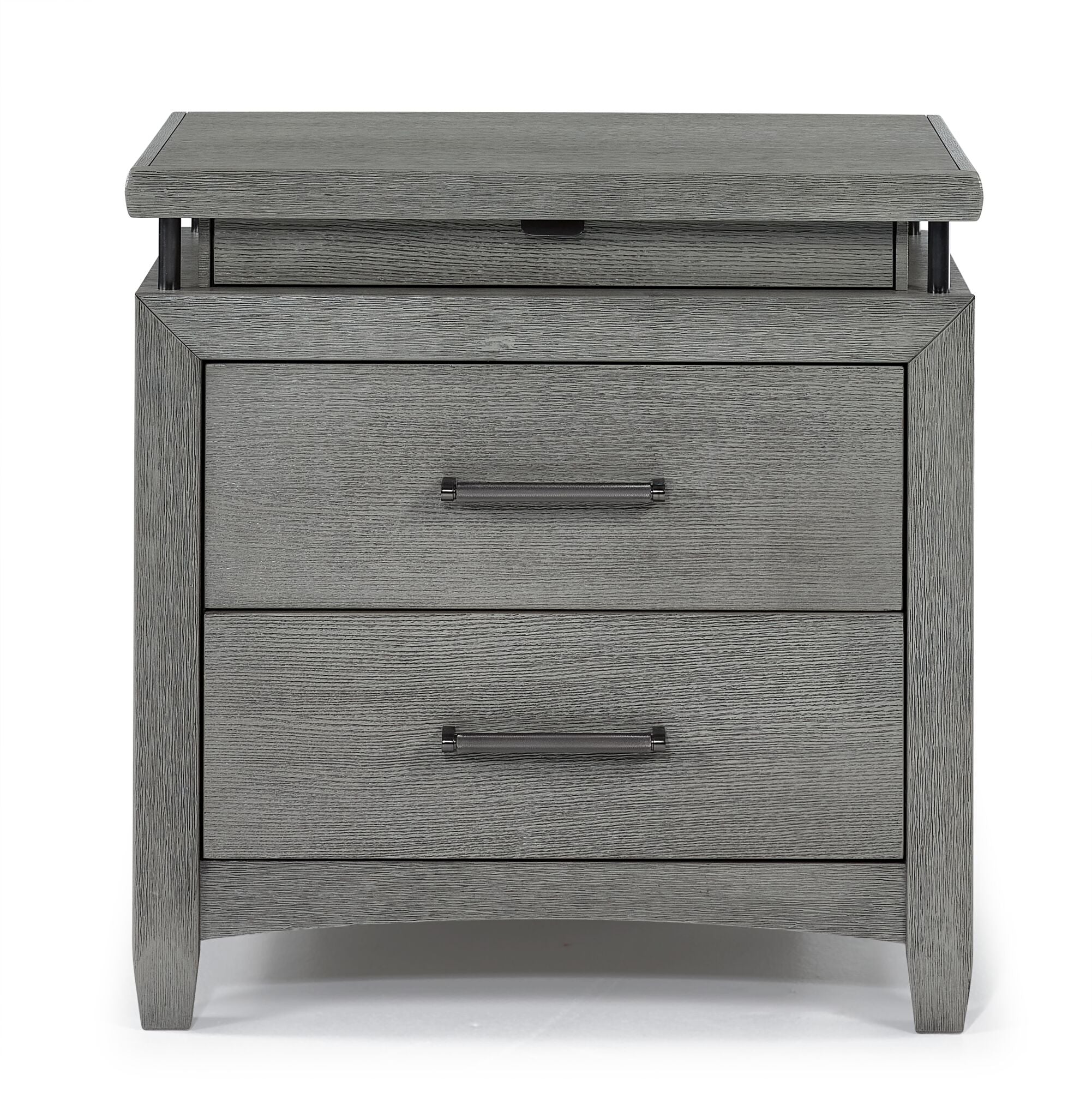 Modern Grey Chelsea Nightstand - Stylish Bedside Table for Small Spaces, Bedroom, Living Room & Dorm - Compact Storage with Drawer & Shelf