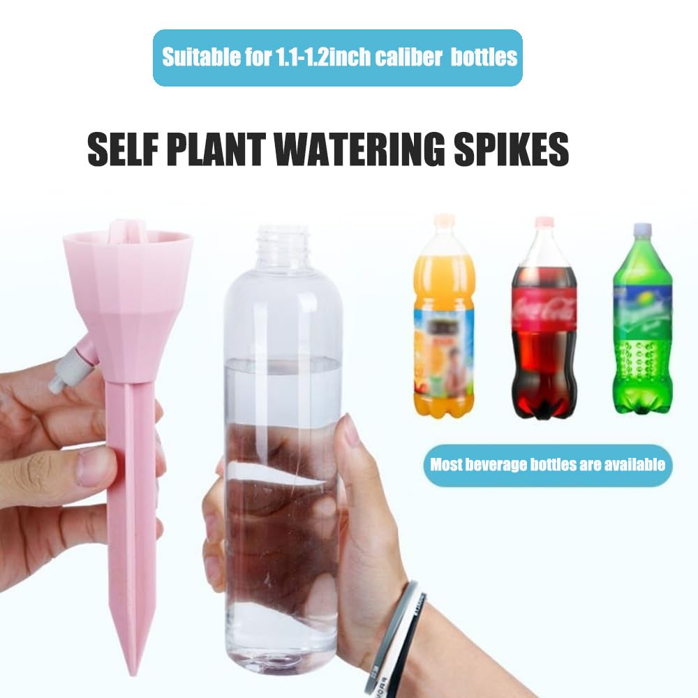 Self Watering Spikes for Plants - 6 Pack Adjustable Drip Irrigation Stakes, Automatic Plant Watering System for Indoor & Outdoor Potted Plants, Vacation Plant Care Solution - Perfect for Home, Office, Garden and Travel Use