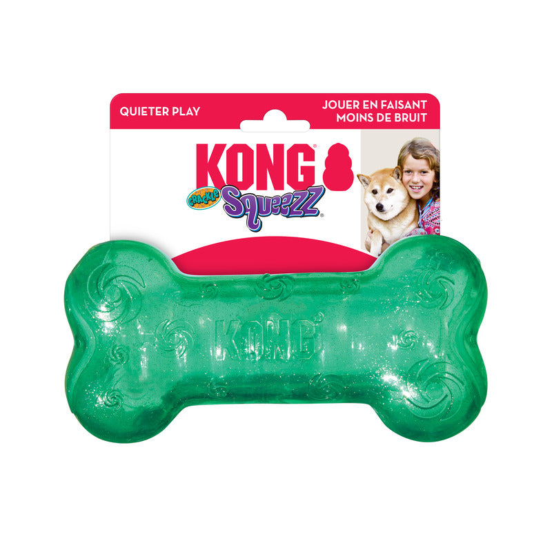 **Kong Squeezz Crackle Bone - Durable Dog Chew Toy for Aggressive Chewers - Interactive Play & Dental Health - Perfect for Large & Medium Dogs**