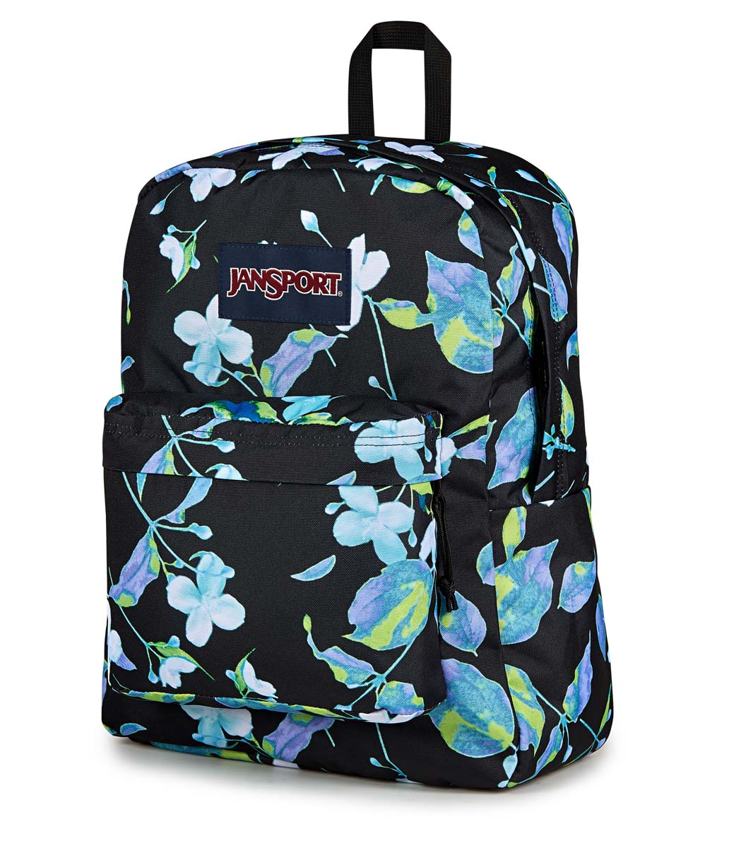 JanSport SuperBreak Plus Backpack - Lightweight Laptop Backpack for School & Travel, Punk Petals Print, Durable & Water-Resistant - Perfect for College Students, Work Commute & Outdoor Adventures