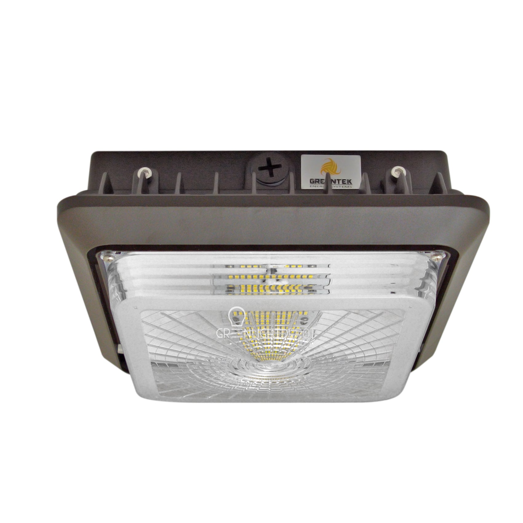 55W LED Canopy Light - Outdoor Parking Garage Lighting - CCT Tunable (3000K/4000K/5000K) - Brown - UL & DLC Certified - Perfect for Gas Stations, Warehouses & Commercial Buildings
