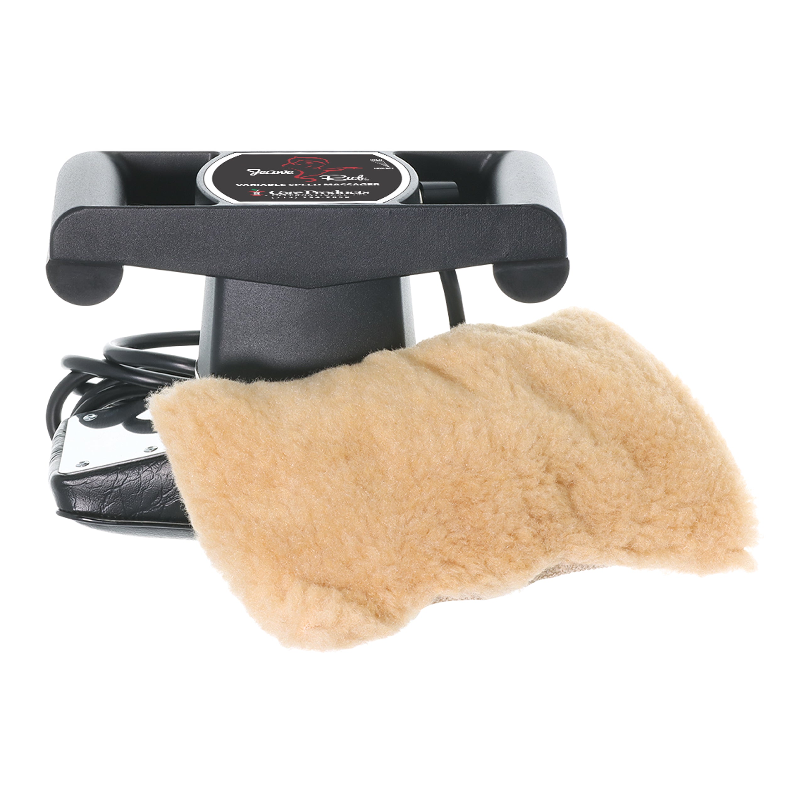 Jeanie Rub Massager with Fleece Pad Cover - Electric Massage Therapy for Back, Neck & Shoulder Pain Relief - Perfect for Home, Office & Travel Use