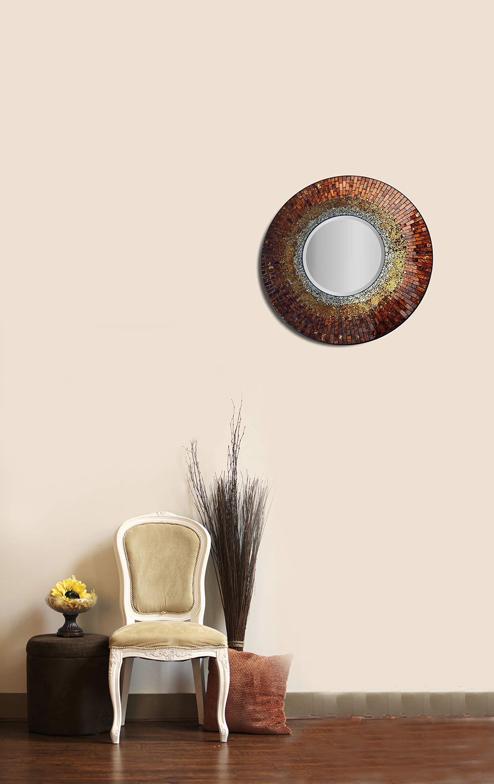 Baltic Amber Mosaic Round Mirror 23.5